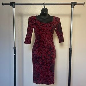 Red Black 2B Bebe Fitting Dress